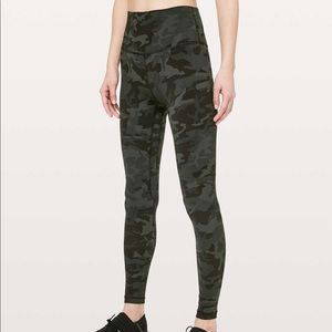 lululemon align green camo 21 inch